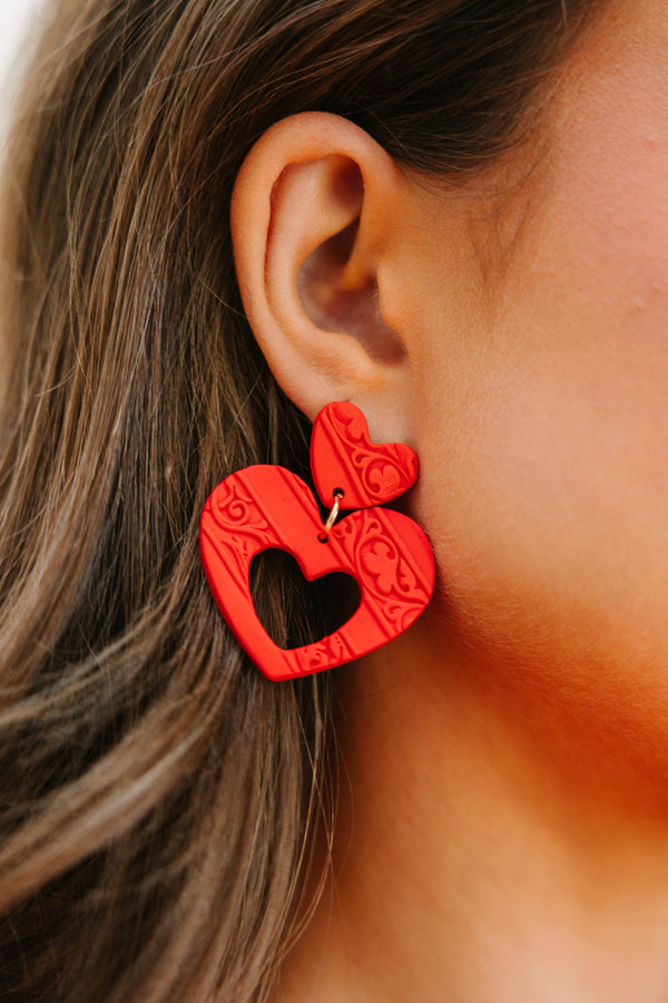 Flipkart.com - Buy Selisia Red Heart Korean Hoop Earrings Pearl Alloy Hoop  Earring Online at Best Prices in India